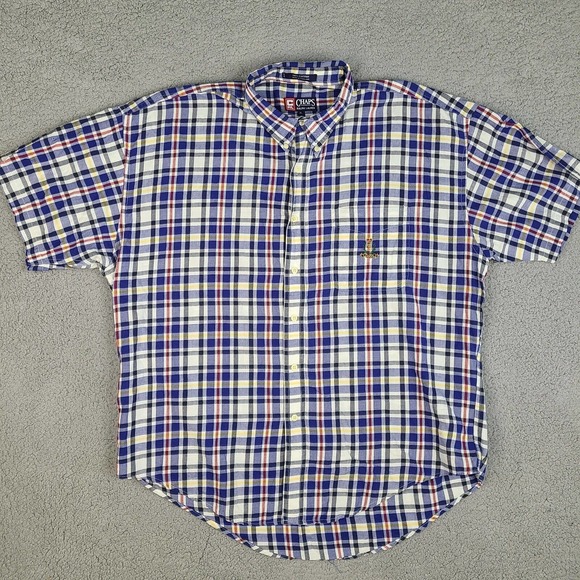 Chaps Ralph Lauren‎ Shirt Men's XL Multicolor Plaid Button Down Cotton - Picture 1 of 11